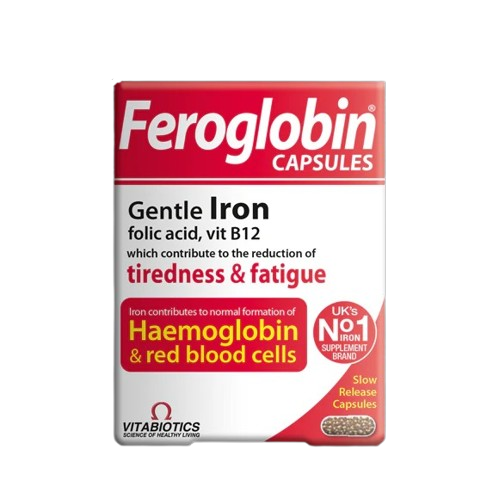 “Feroglobin Capsules – iron, zinc, and B-vitamins supplement for healthy hemoglobin levels and energy support, available in Pakistan”