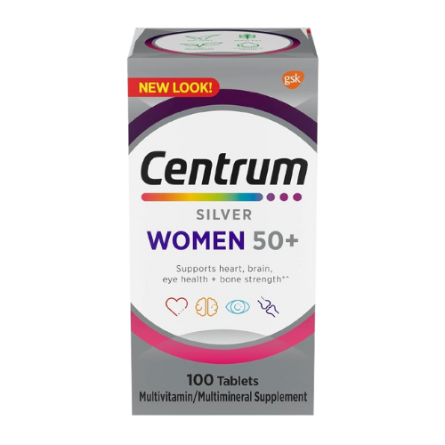 Centrum Silver Women 50+ 100 Tablets original multivitamin for women over 50 to support bone health, immunity, heart and brain function – available at Vitamin Store PK