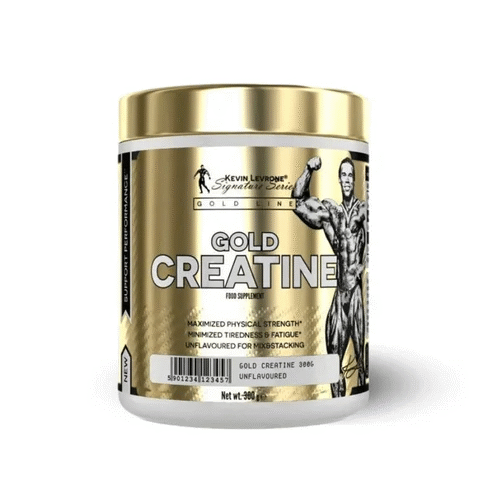 “Creatine Gold supplement jar for enhanced muscle strength, power, endurance, and workout performance with high-quality creatine monohydrate.”