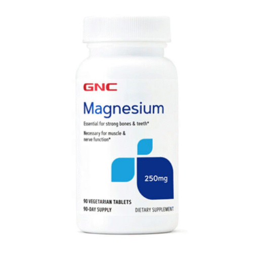 GNC Magnesium 500 mg tablets supporting relaxation, energy, and overall wellness