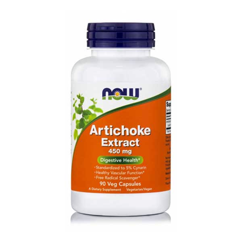 NOW Artichoke Extract 450mg 90 vegetarian capsules herbal supplement for liver support, digestion and cholesterol health, bottle pack available in Pakistan
