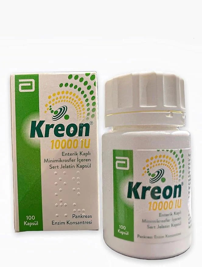 “Kreon 10000 IU Capsules by Abbott – Digestive Enzyme Supplement for Pancreatic Support and Improved Digestion”