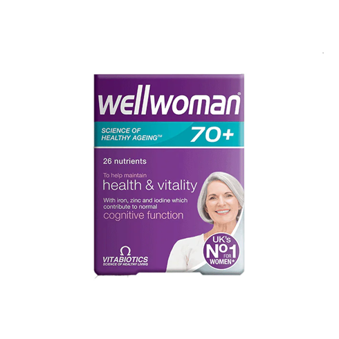 Wellwomen 70+ 30 Tablets multivitamin with vitamins, minerals, and antioxidants for women over 70 to support energy, immunity, bone and muscle health.