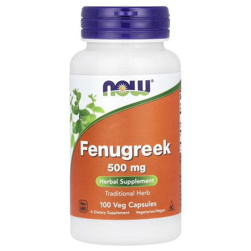 Now Fenugreek 500mg Capsules 100 Count – Natural Herbal Supplement for Digestion, Blood Sugar & Overall Health
