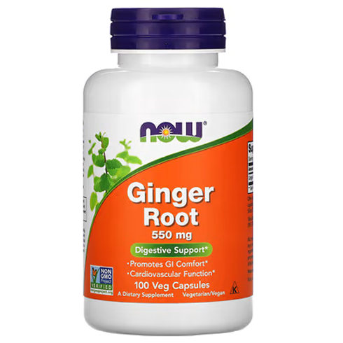 NOW Ginger Root 550 mg Capsules (100 Count) – Natural Herbal Supplement for Digestive Support and Immune Health