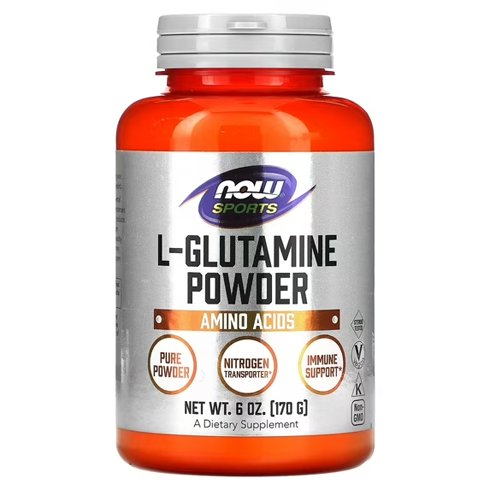 NOW L-Glutamine Powder 6oz jar – pure amino acid supplement for muscle recovery and immune support, original imported product available at Vitamin Store PK Pakistan.