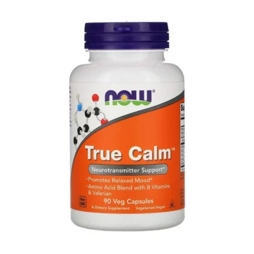 NOW True Calm 90 Capsules – Natural Stress Support Supplement with Amino Acids, B Vitamins and Relaxation Formula